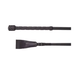 FUSTA SALTO JUMPING WHIP BR HEDDA REAL LEATHER W/BRAIDED HANDLE