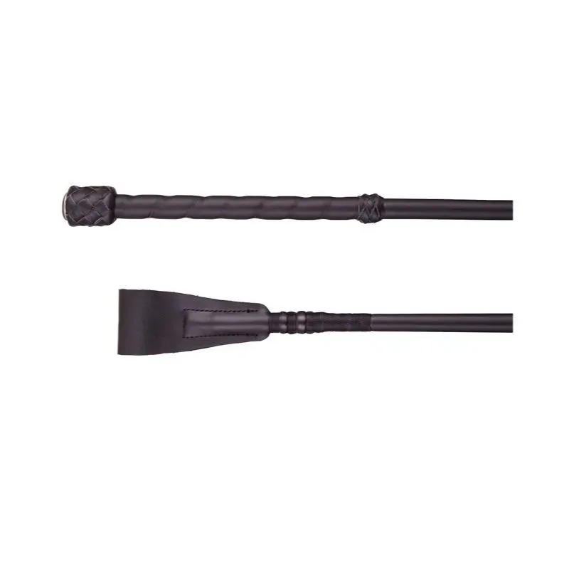 FUSTA SALTO JUMPING WHIP BR HEDDA REAL LEATHER W/BRAIDED HANDLE