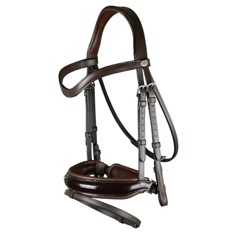 CABEZADA PATENT LARGE CRANK NOSEBAND BRIDLE WITH FLASH