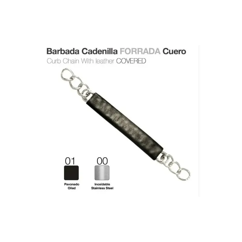 BARBADA CADENILLA FORRADA CUERO INOX 25717K