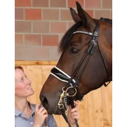 CABEZADAS DYON DOBLE CHAROL NEGRO Y BLANCO B159PW