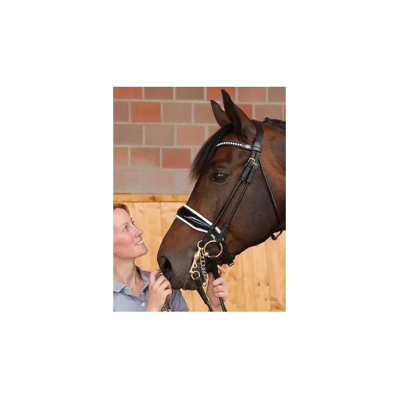 CABEZADAS DYON DOBLE CHAROL NEGRO Y BLANCO B159PW